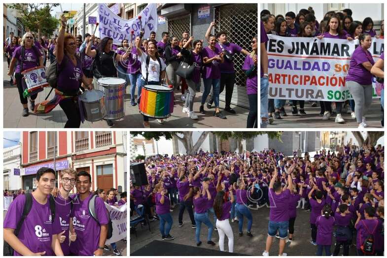 La marcha transcurrió ente Los Llanos y San Juan, donde finalizó con la lectura de un manifiesto (Foto TA)